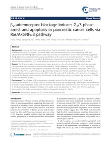 β2-adrenoceptor blockage induces G1/S phase arrest and apoptosis in pancreatic cancer cells via Ras/Akt/NFκB pathway