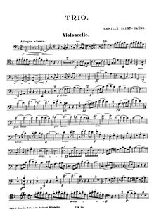 Partition de violoncelle (filter), Piano trio no. 1 en F major, Op.18