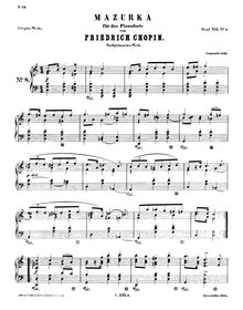 Partition complète, Mazurka en C major (Posthumous), Chopin, Frédéric par Frédéric Chopin