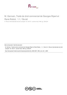 M. Germain, Traité de droit commercial de Georges Ripert et René Roblot,  1.1, 15e éd - note biblio ; n°1 ; vol.46, pg 290-291