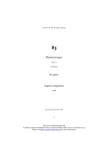 Partition complète, Humoresque No.3, B major, Novegno, Roberto