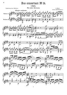 Partition mouvement I, Duo Concertante No.14, E major, Darr, Adam