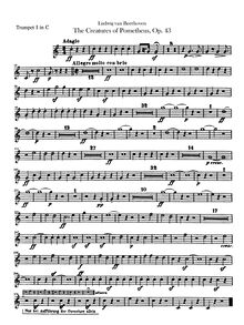 Partition trompette 1, 2 (en C)Alternate parties en B♭, Die Geschöpfe des Prometheus Op.43