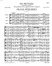 Partition complète, Der 9, Psalm, D.953, C Major, Schubert, Franz