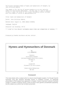 Hymns and Hymnwriters of Denmark