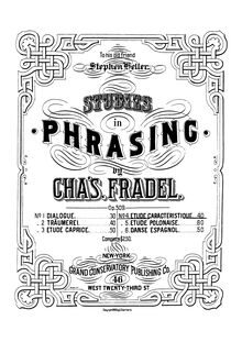 Partition , Etude Characteristique, études en Phrasing, Op.509, Fradel, Charles