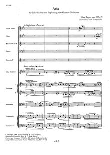Partition complète,  pour violon et Piano, Reger, Max