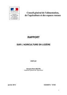 Rapport sur l agriculture en Lozère