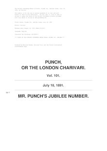 Punch, or the London Charivari, Volume 101, Jubilee Issue, July 18, 1891
