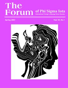 The Forum of Phi Sigma Iota, University of South Florida,  Spring 2003, Year 25. No.1