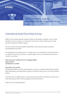 International Audit Committee Survey
