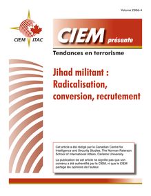 Jihad militant : Radicalisation, conversion, recrutement