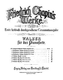 Partition Cover Page, Grande valse brillante, E♭ major, Chopin, Frédéric