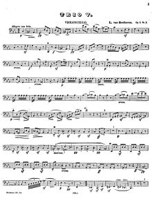 Partition de violoncelle, 3 corde Trios, Beethoven, Ludwig van