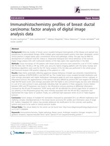Immunohistochemistry profiles of breast ductal carcinoma: factor analysis of digital image analysis data