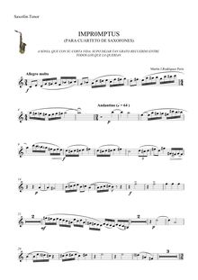 Partition ténor Saxophone (B♭), Impromptus (pour Saxophone quatuor)