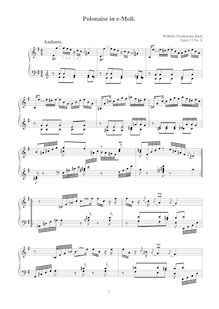 Partition No.8 en E minor, 12 Polonaises, F.12, Bach, Wilhelm Friedemann