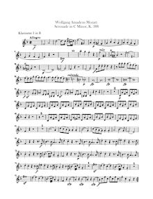 Partition clarinette 1, 2 (en B♭), Serenade, Serenade No.12 ; Nacht Musique