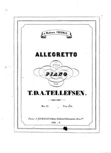 Partition complète, Allegretto, Op.20, A major, Tellefsen, Thomas Dyke Acland