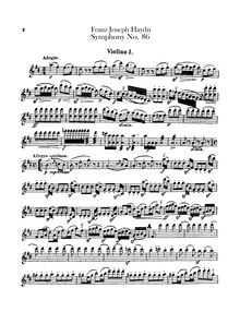 Partition violons I, Symphony No.86 en D major, Sinfonia No.86, Haydn, Joseph