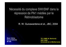 Nécessité du complexe SWI SNF dans la répression de Plk1 médiée par le