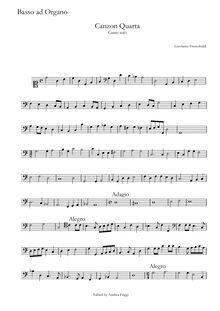 Partition Basso ad organo, Canzon Quarta Canto solo, Frescobaldi, Girolamo