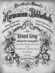 Partition de piano, violon Sonata No.2, Op.13, Grieg, Edvard