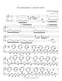 Partition Toccata Quinta «tutta de salti», Toccate, Canzoni, et altre Sonate, per sonare sopra il Cembalo o Organo