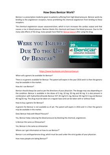 How Does Benicar Work?