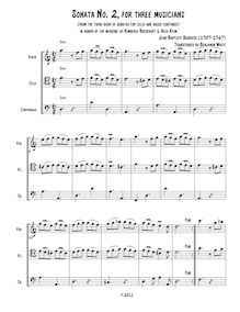 Partition complète, Sonata 2 pour 3, book 3, Barrière, Jean-Baptiste par Jean-Baptiste Barrière