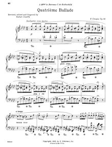 Quatrième ballade - Fr. Chopin