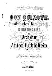 Partition complète, Don Quixote, Humoreske, Rubinstein, Anton