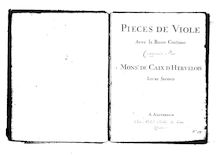 Partition viole de gambe, Pièces de Viole avec la Basse Continue (Premier & Second Livres) par Louis de Caix d Hervelois