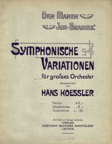 Partition couverture couleur, Symphonische Variationen für großes Orchester