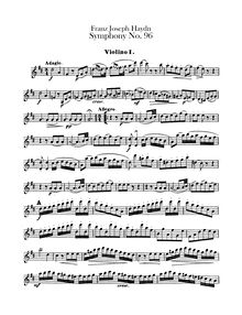 Partition violons I, Symphony No.96 en D major, “pour Miracle”, Sinfonia No.96