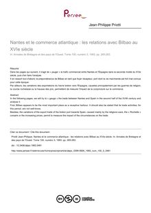 Nantes et le commerce atlantique : les relations avec Bilbao au XVIe siècle - article ; n°3 ; vol.100, pg 265-283