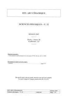Btsartce sciences physiques 2007