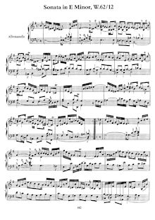 Partition complète, Sonata en E minor, Wq.62/12, E minor, Bach, Carl Philipp Emanuel