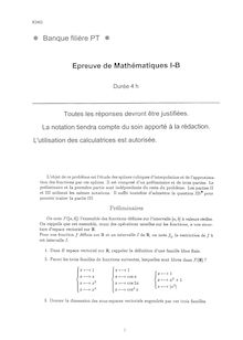 Mathématiques B 2002 Classe Prepa PT Banque Filière PT