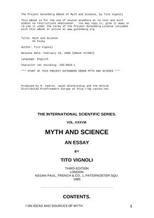 Myth and Science - An Essay