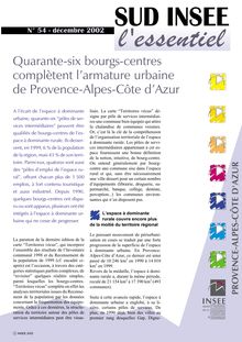 Quarante-six bourgs-centres complètent l armature urbaine de Provence-Alpes-Côte d Azur