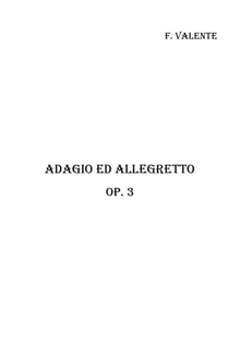 Partition Cover, Adagio, A minor, Valente, Fabio