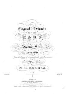 Partition complète, Elegant Extracts pour pour harpe, Bochsa, Nicholas Charles