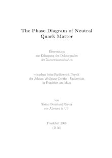 The phase diagram of neutral quark matter [Elektronische Ressource] / von Stefan Bernhard Rüster