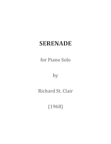 Partition complète, Serenade pour Piano solo, St. Clair, Richard