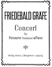 Partition complète, Trombone Concerto, B♭ major, Gräfe, Friedebald