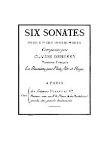 Partition complète, Sonata pour flûte, viole de gambe & harpe, Debussy, Claude par Claude Debussy