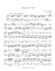 Partition Sonata K.427, 100 clavier sonates, Scarlatti, Domenico