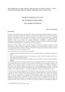 VIVRE EN FRANCE EN TANT QU'ETUDIANT ETRANGER : LE CAS DES GUINEENS