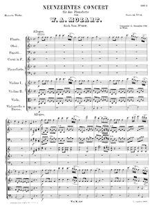 Partition complète, Piano Concerto No.19, F major, Mozart, Wolfgang Amadeus par Wolfgang Amadeus Mozart